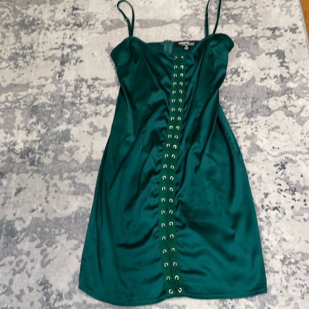 Green- mini dress- worn 1x